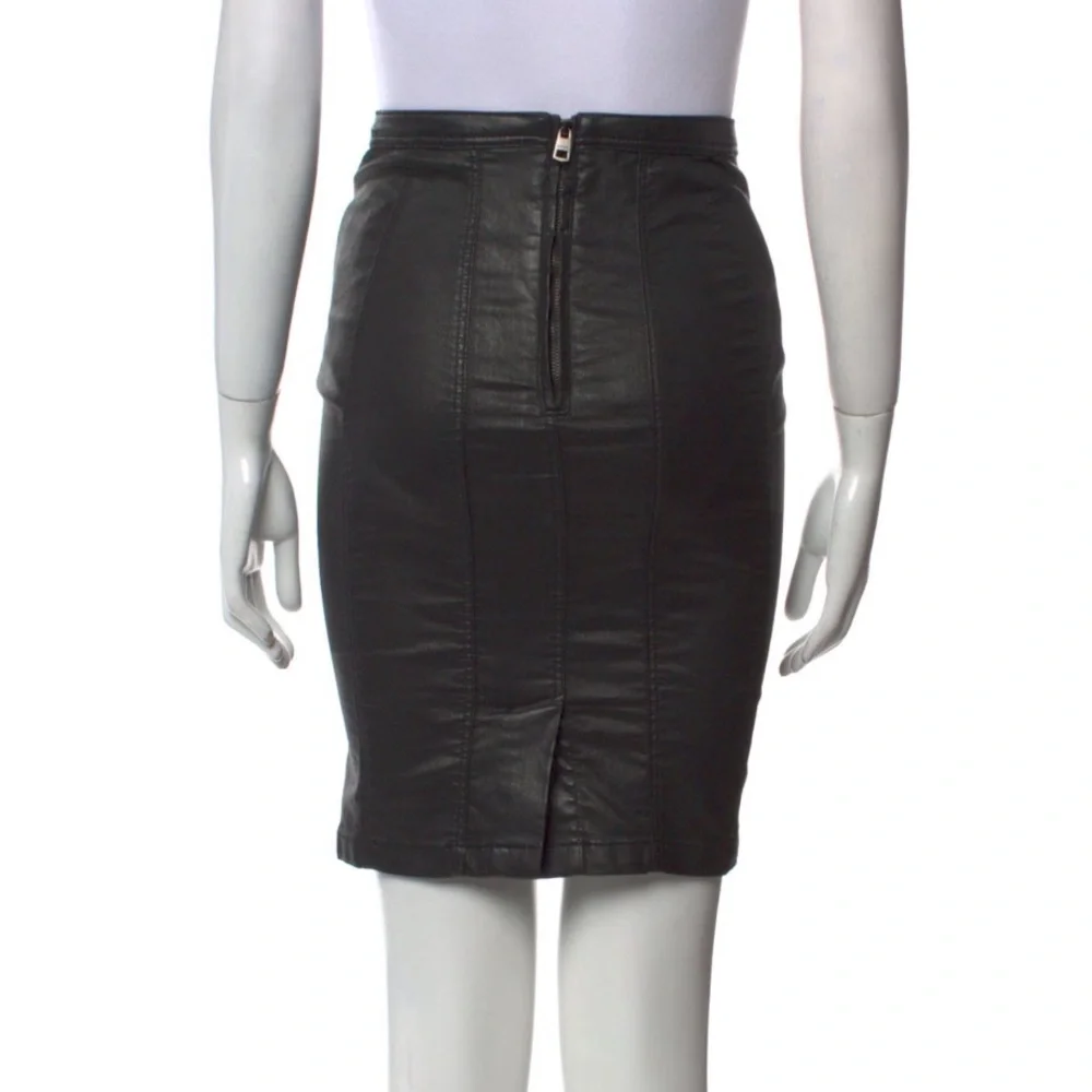 BURBERRY BLACK BIKERCORE Y2K STRETCH NOVA PRINT LINING PENCIL SKIRT SIZE 4
